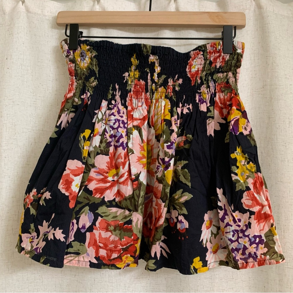 Top shop Multicolored Floral Printed Double Lined Cotton Mini Skirt 2 - Picture 2 of 7